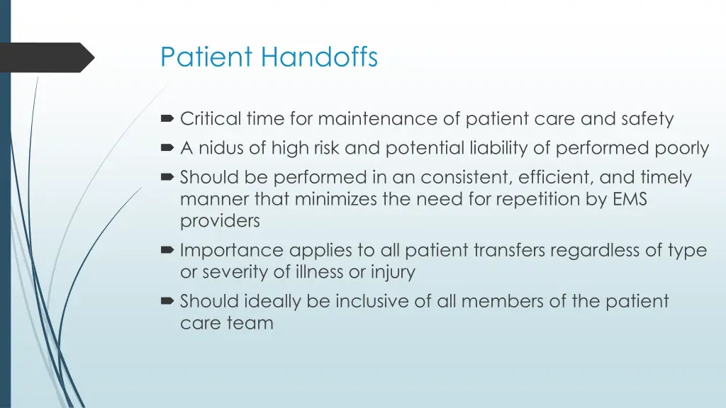 patient handoffs