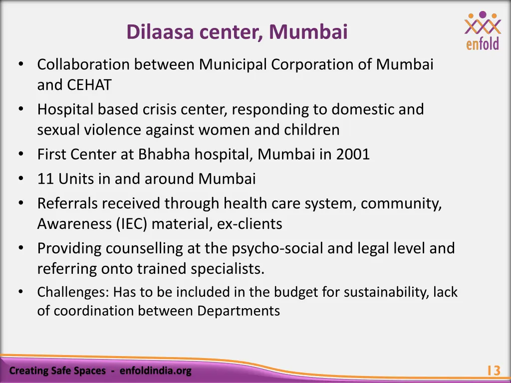 dilaasa center mumbai