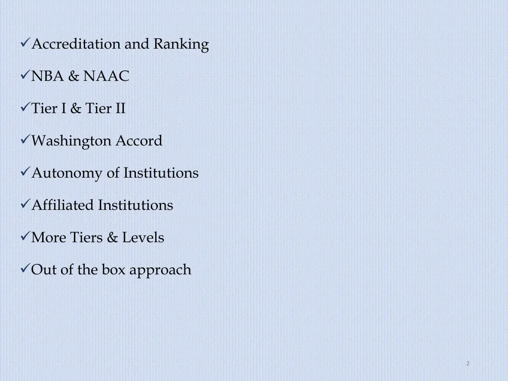 accreditation and ranking