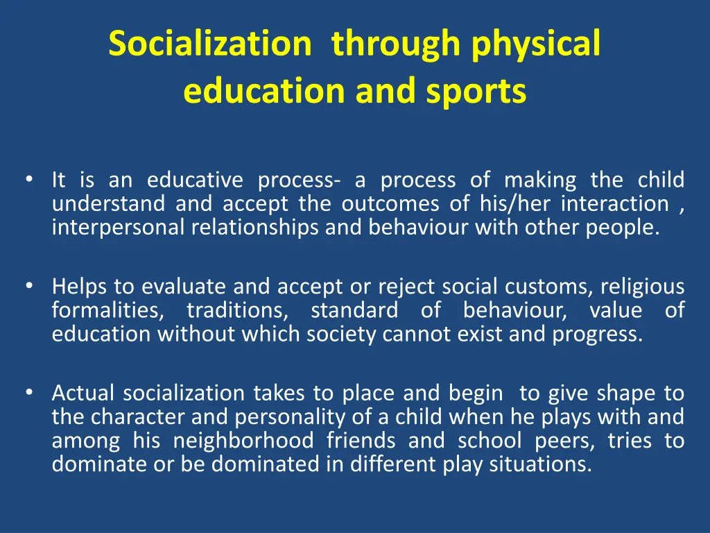 socialization through physical education