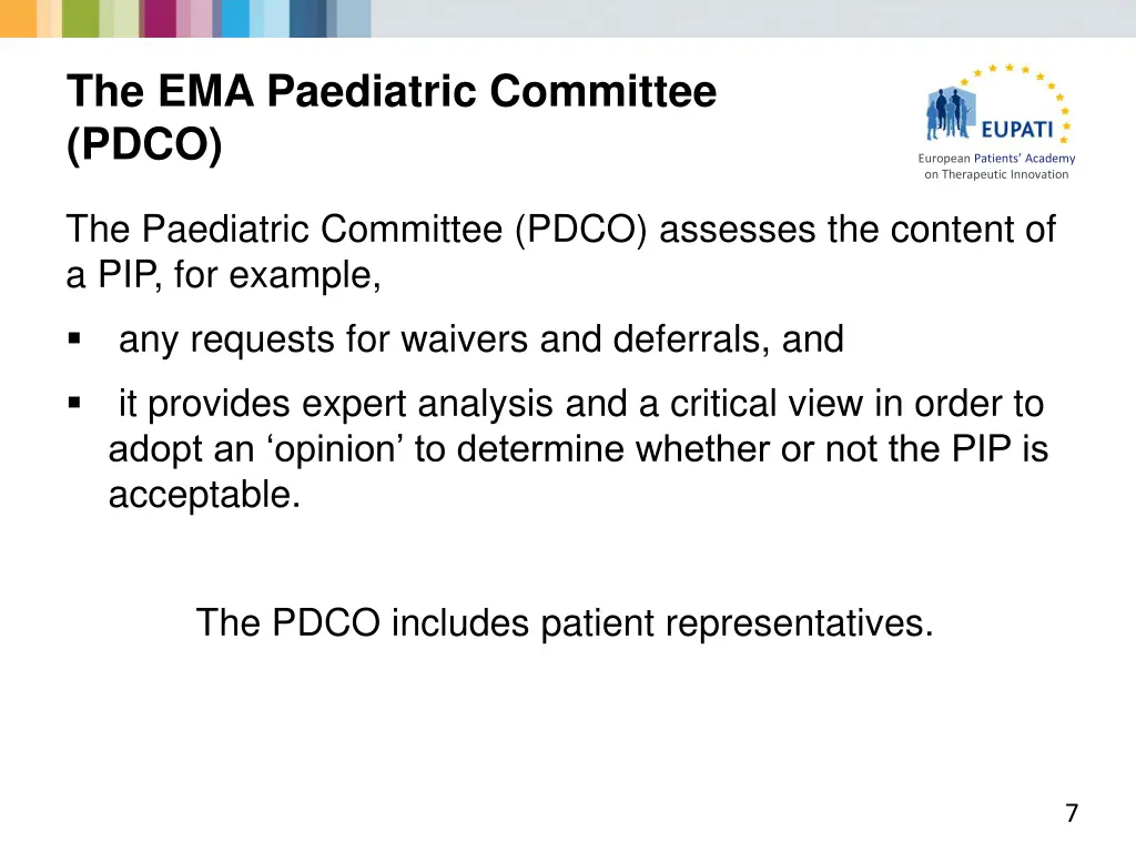 the ema paediatric committee pdco