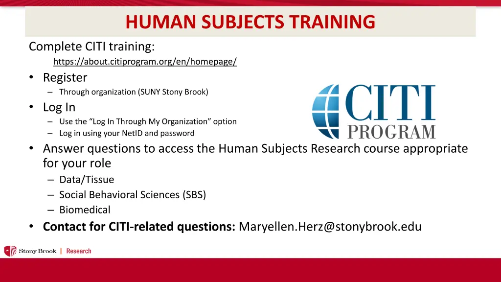 human subjects training complete citi training