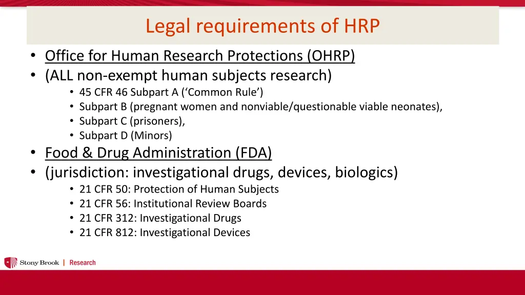 legal requirements of hrp office for human