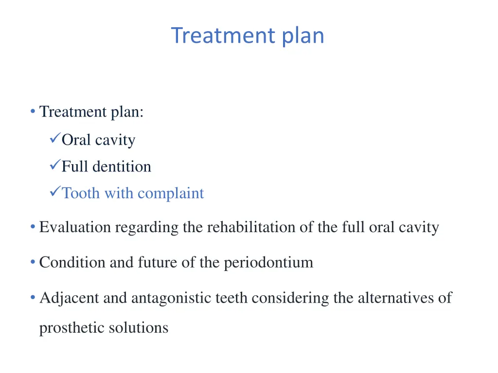 treatment plan