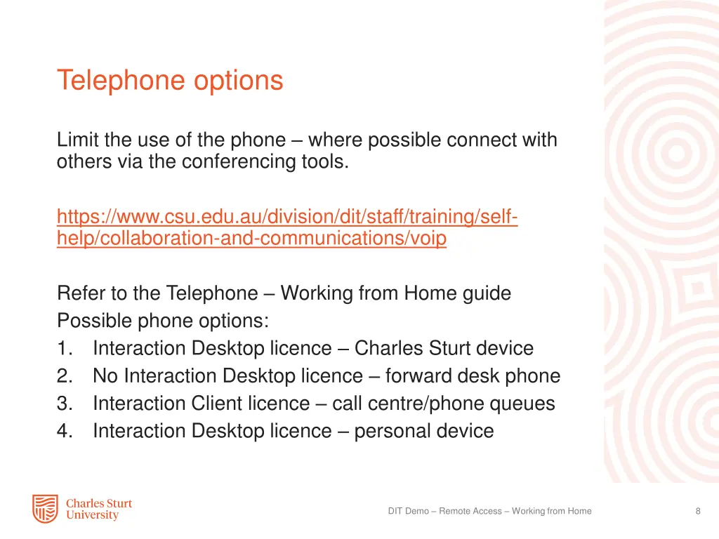 telephone options