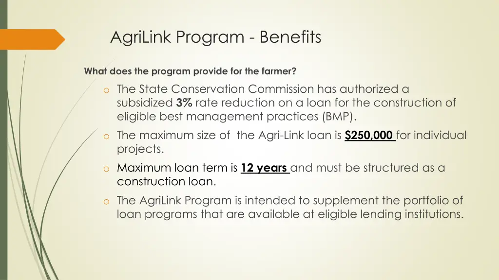 agrilink program benefits