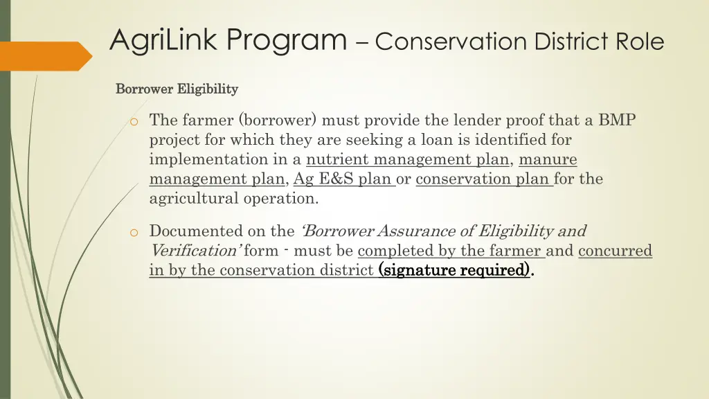 agrilink program conservation district role 2