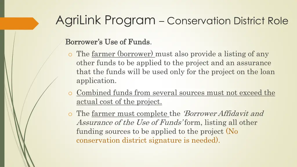 agrilink program conservation district role 4