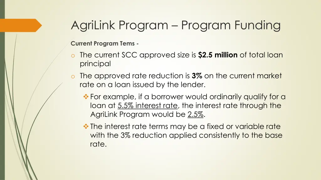 agrilink program program funding 1