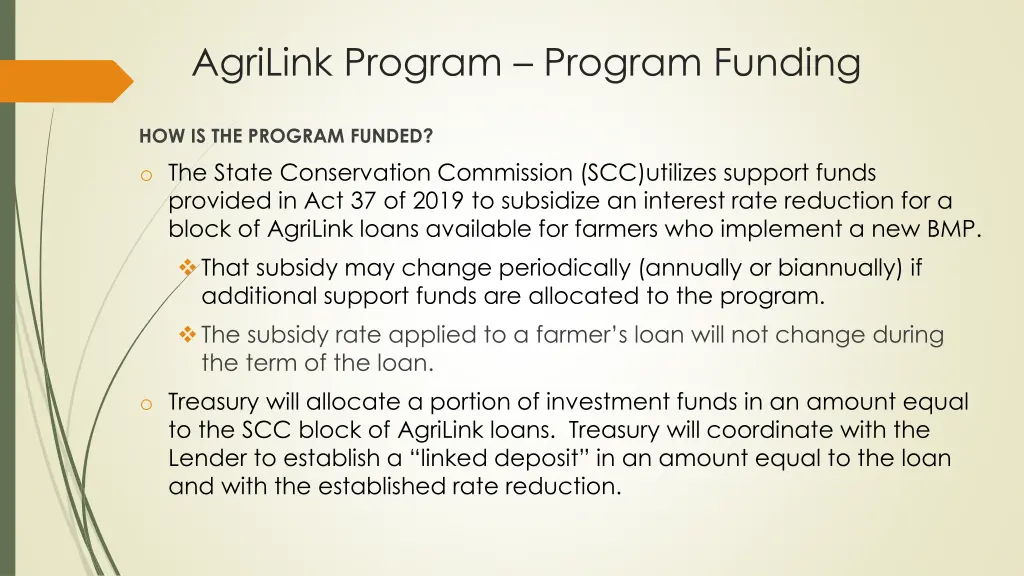 agrilink program program funding