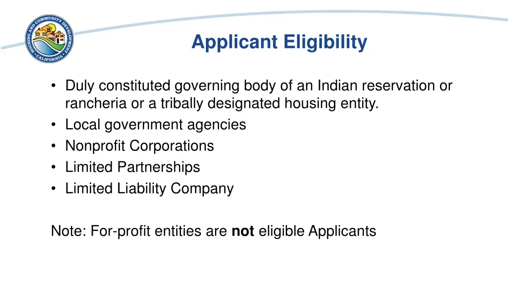 applicant eligibility