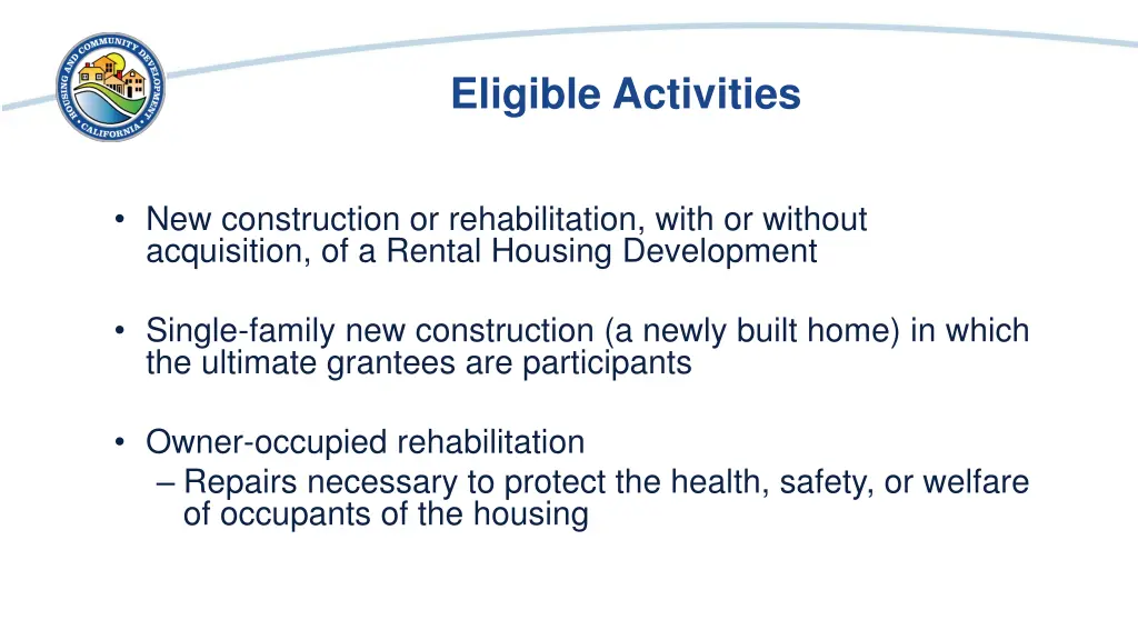 eligible activities 1