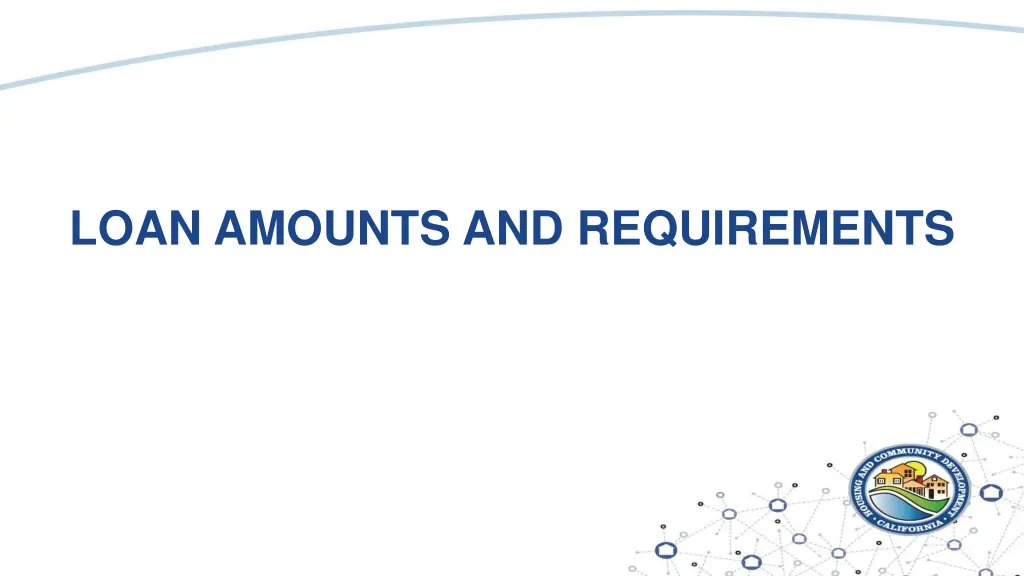 loan amounts and requirements