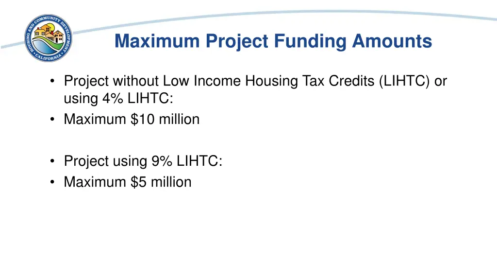 maximum project funding amounts