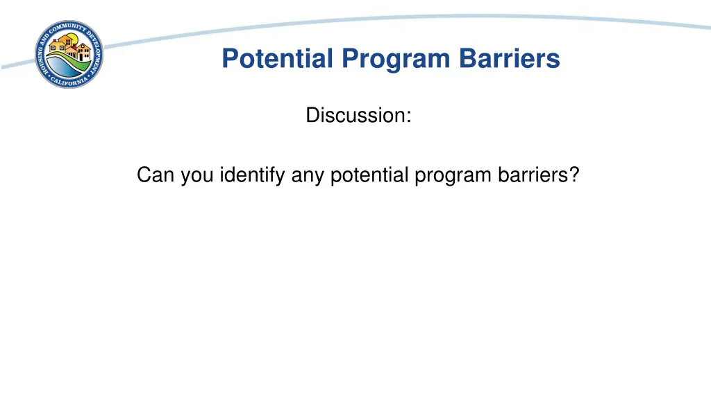 potential program barriers