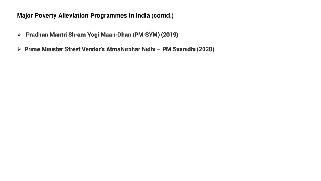 major poverty alleviation programmes in india 2