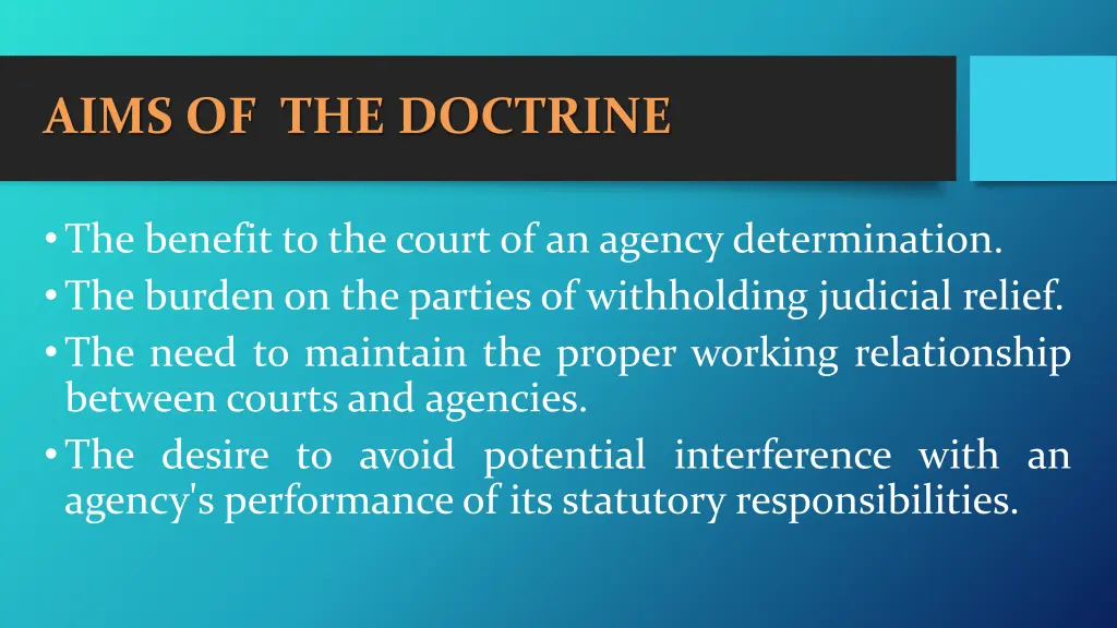 aims of the doctrine