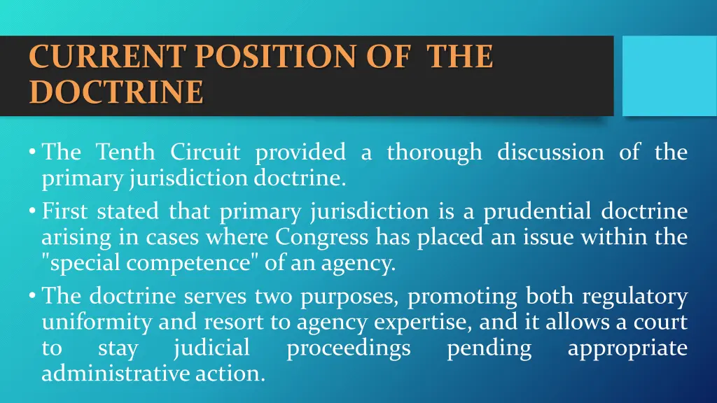 current position of the doctrine