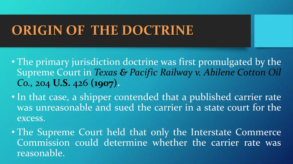 origin of the doctrine