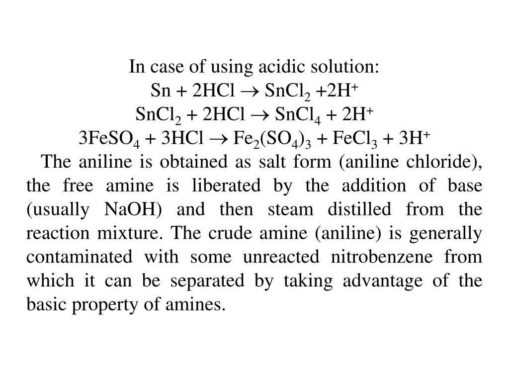 in case of using acidic solution sn 2hcl sncl