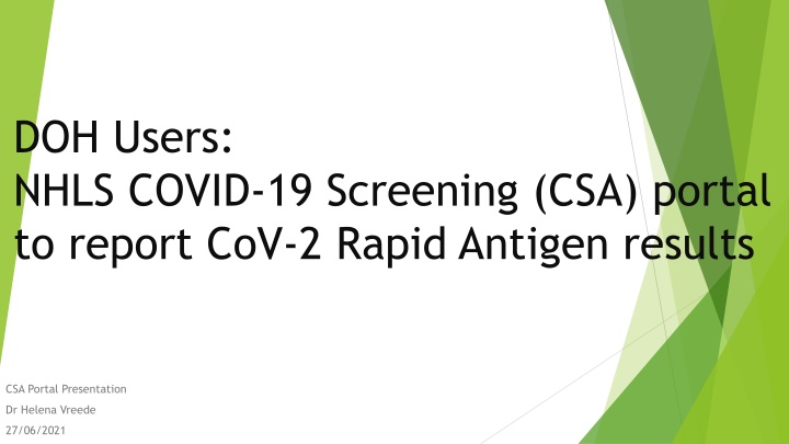 doh users nhls covid 19 screening csa portal