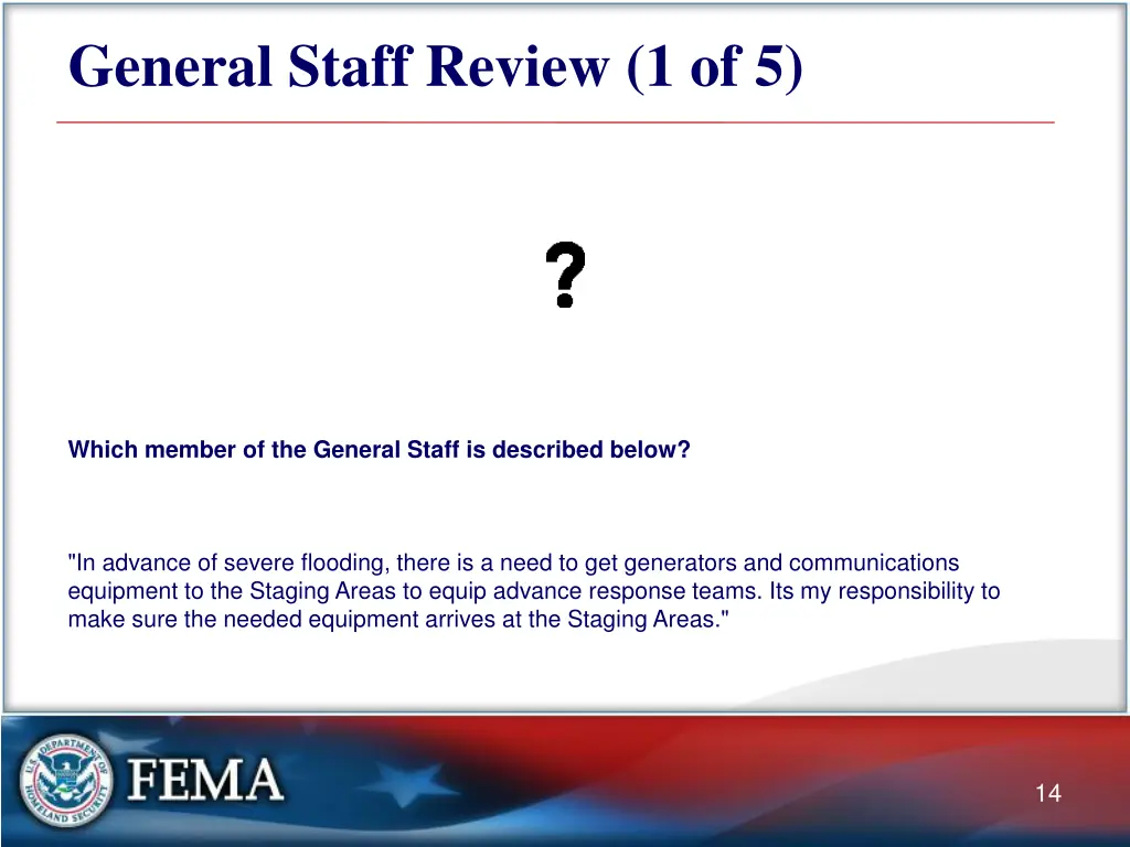 general staff review 1 of 5