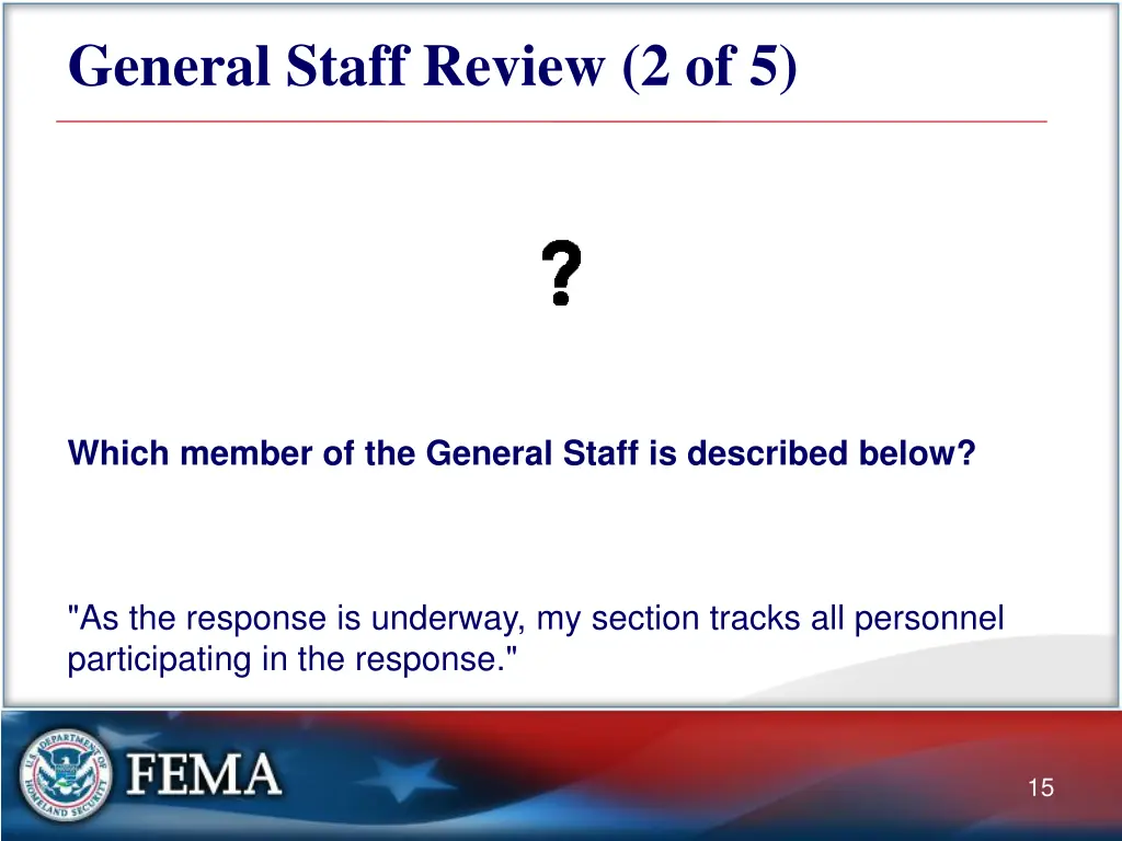 general staff review 2 of 5