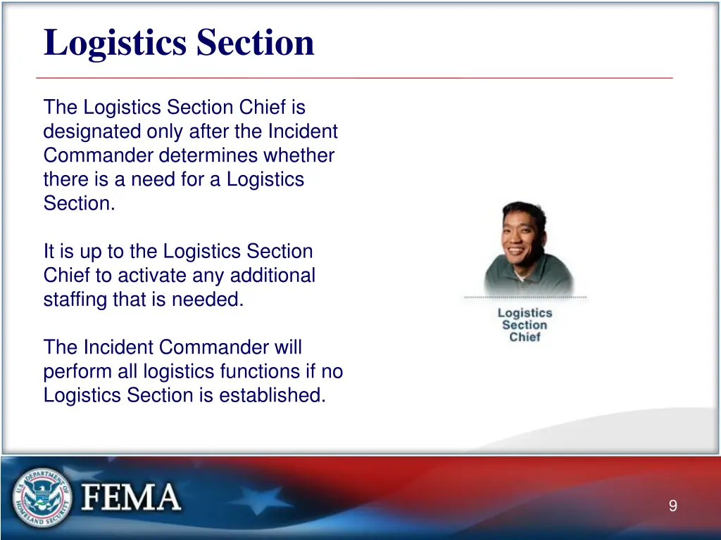 logistics section