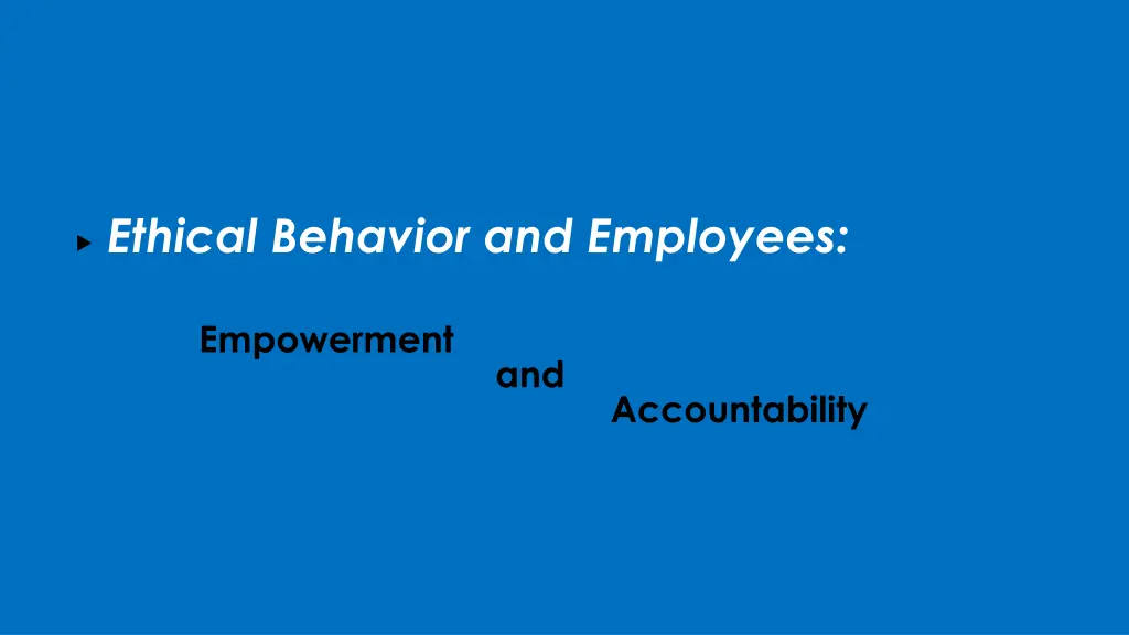 ethical behavior and employees