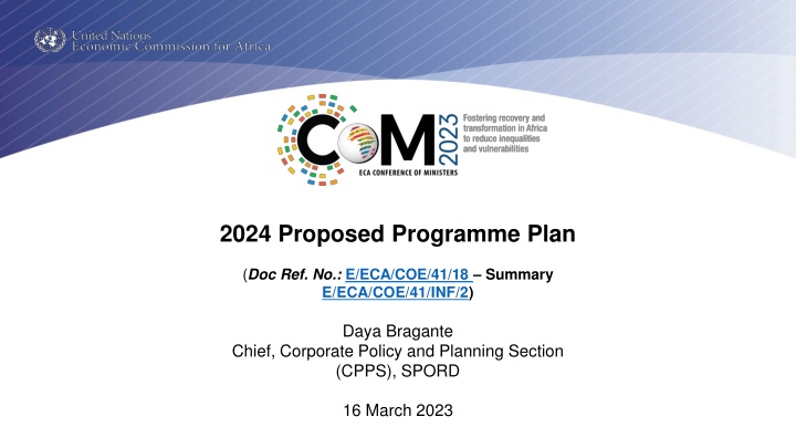 2024 proposed programme plan