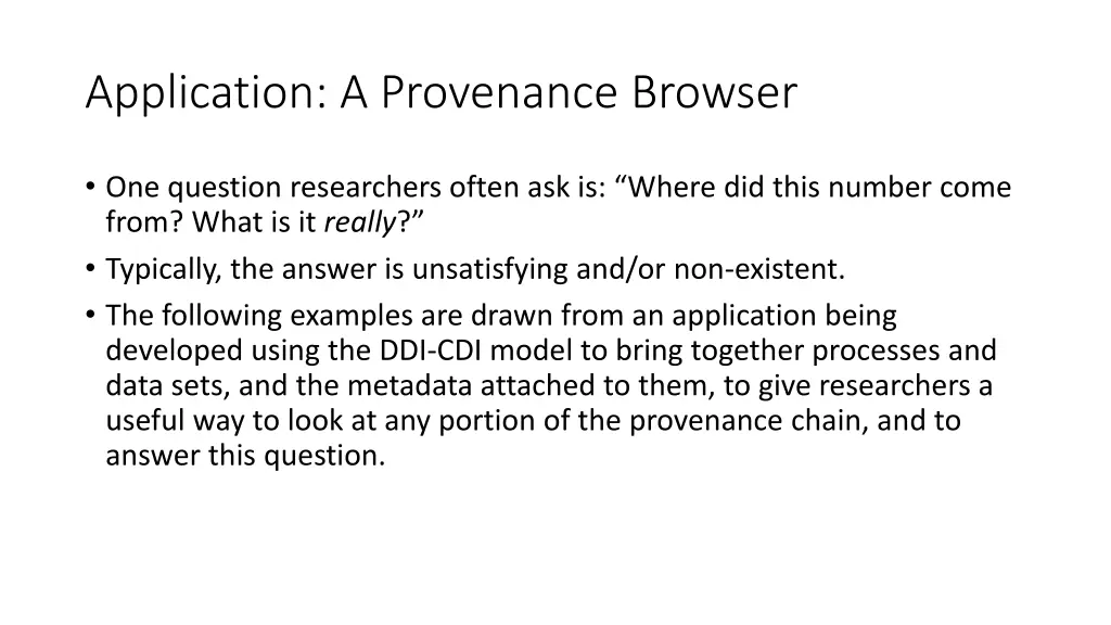 application a provenance browser