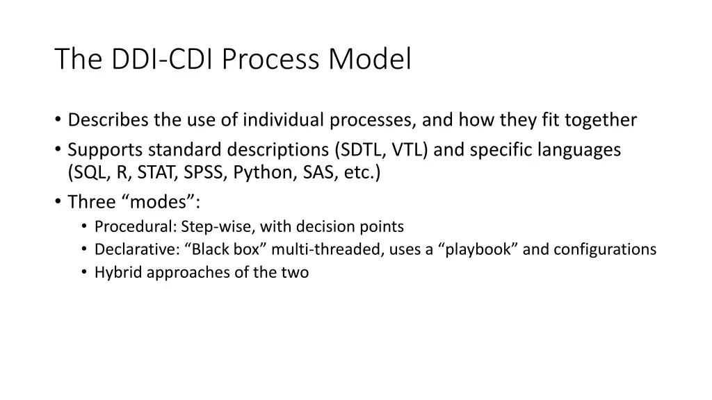 the ddi cdi process model