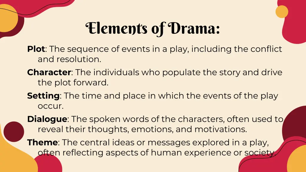 elements of drama 1