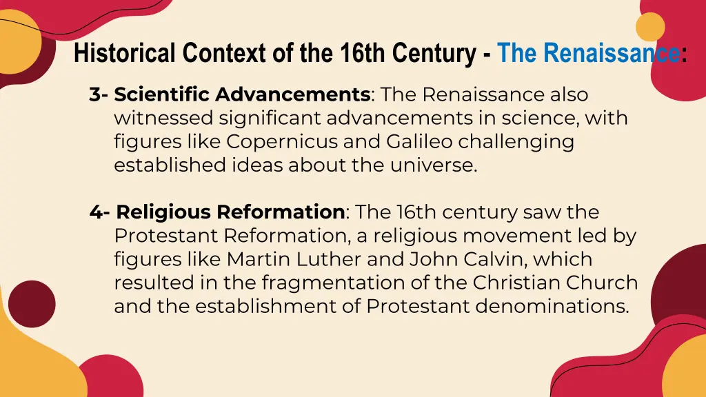 historical context of the 16th century 2