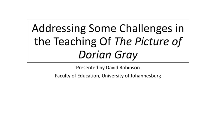 addressing some challenges in the teaching