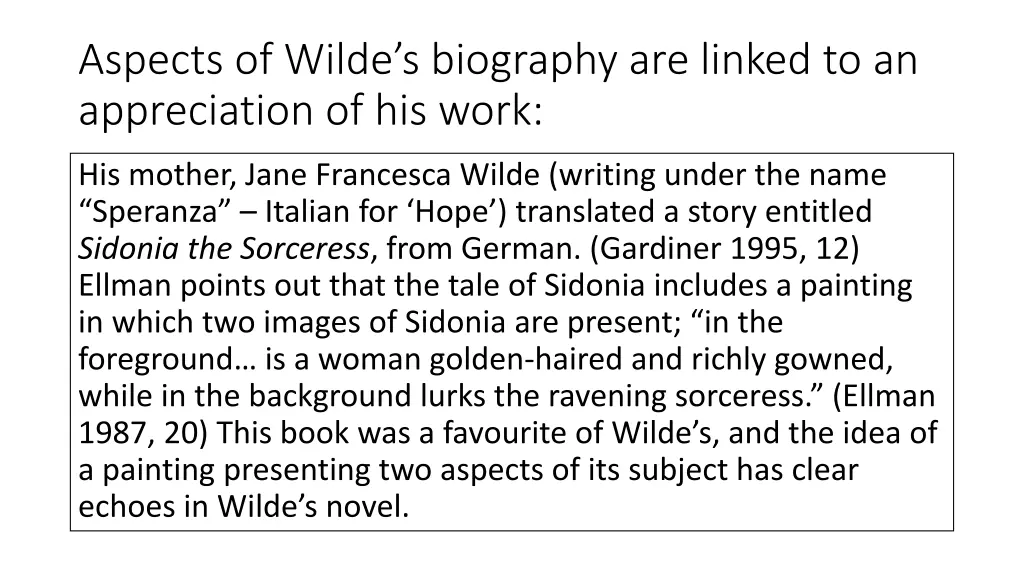 aspects of wilde s biography are linked