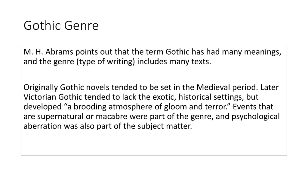 gothic genre