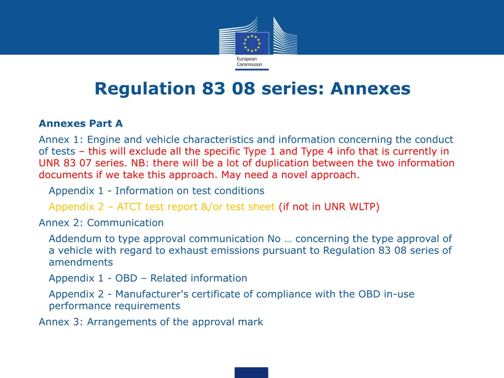 regulation 83 08 series annexes