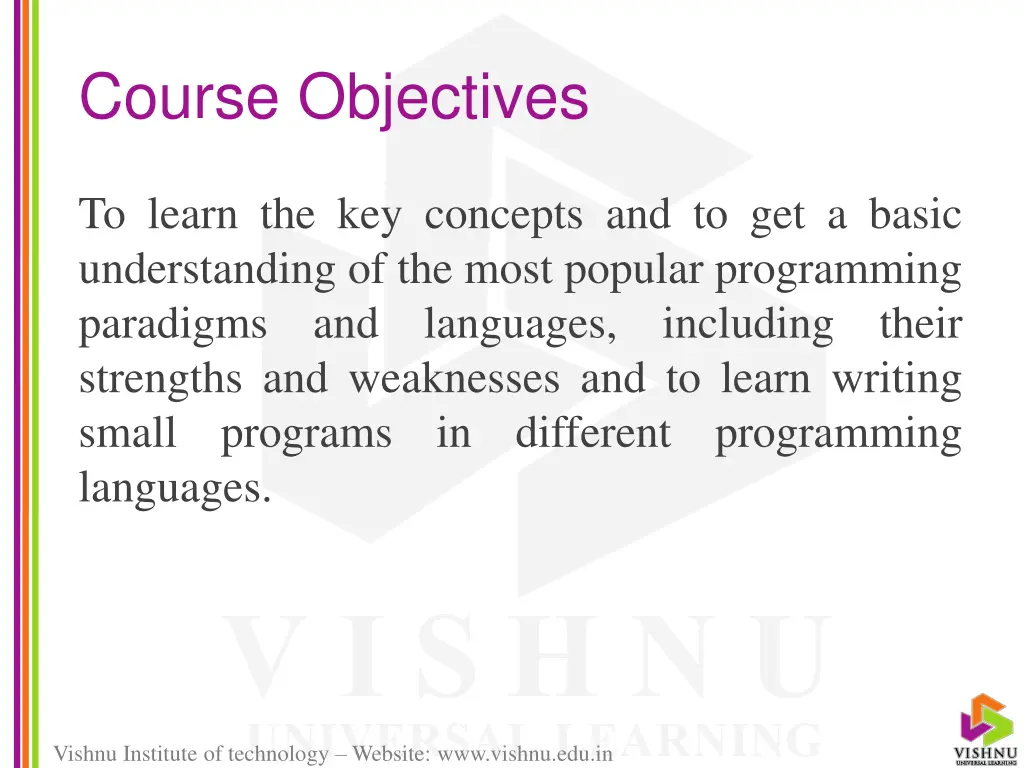 course objectives