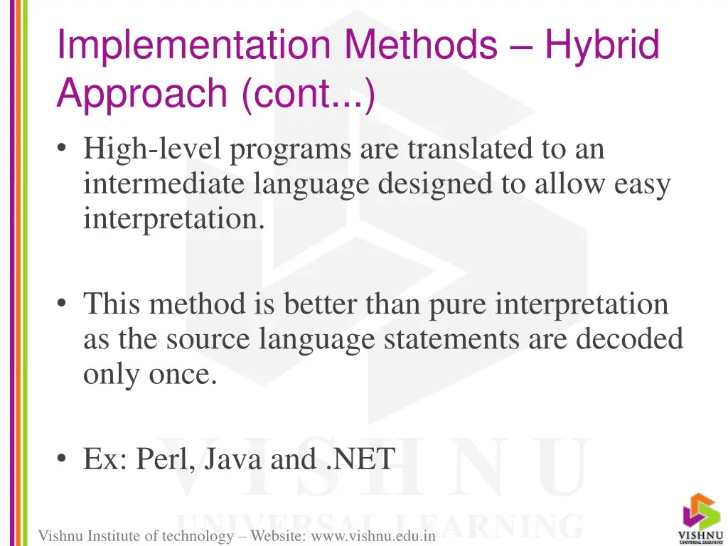 implementation methods hybrid approach cont high