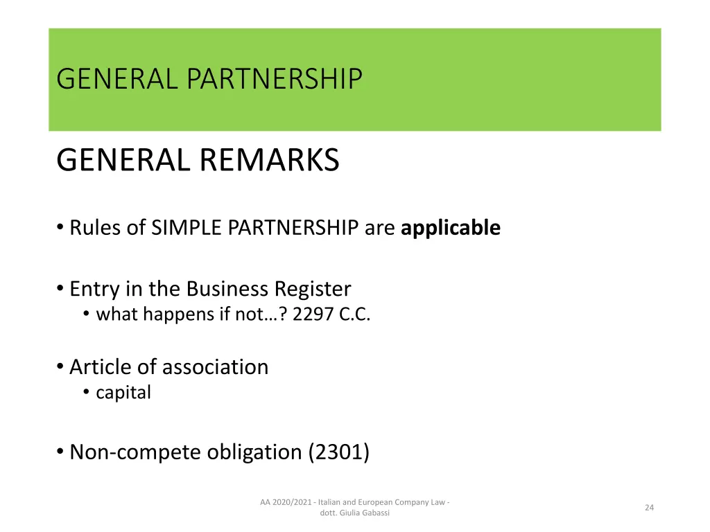 general partnership 1