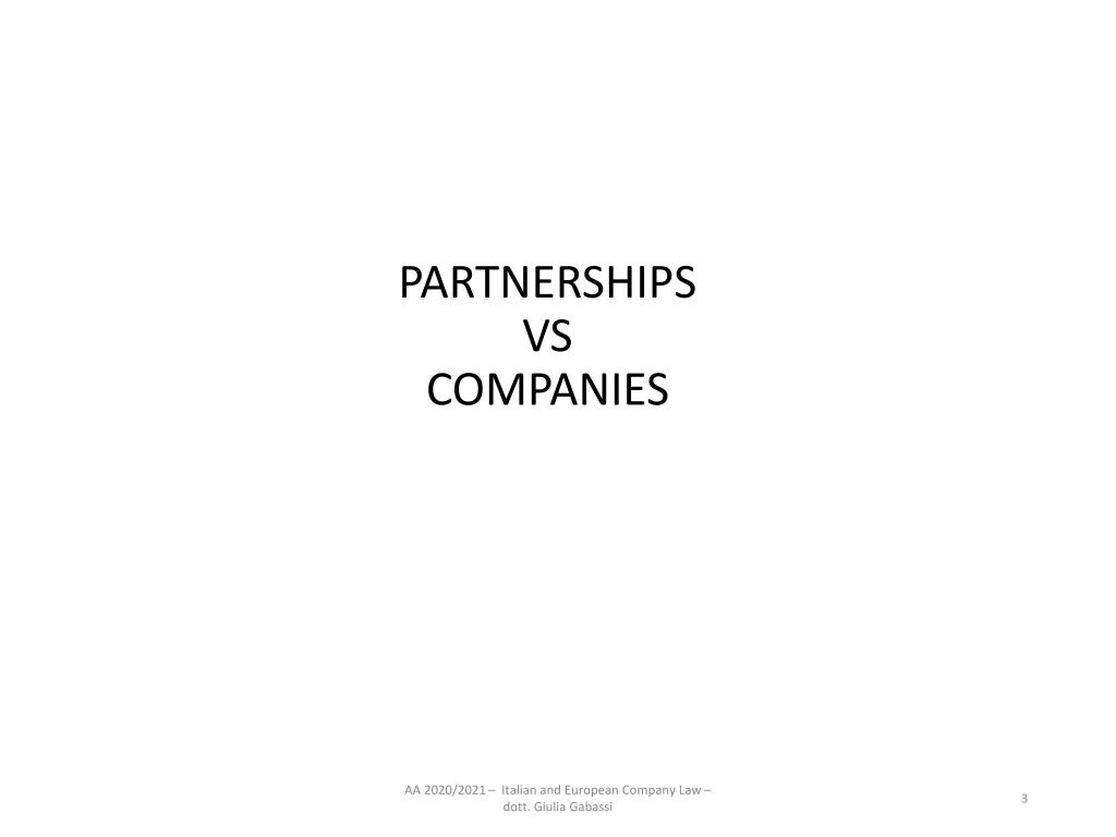 partnerships vs companies