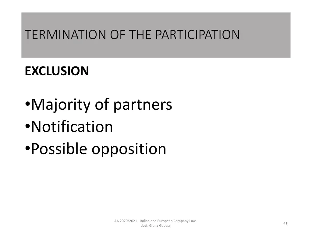 termination of the participation 4