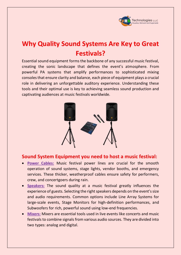 why quality sound systems are key to great