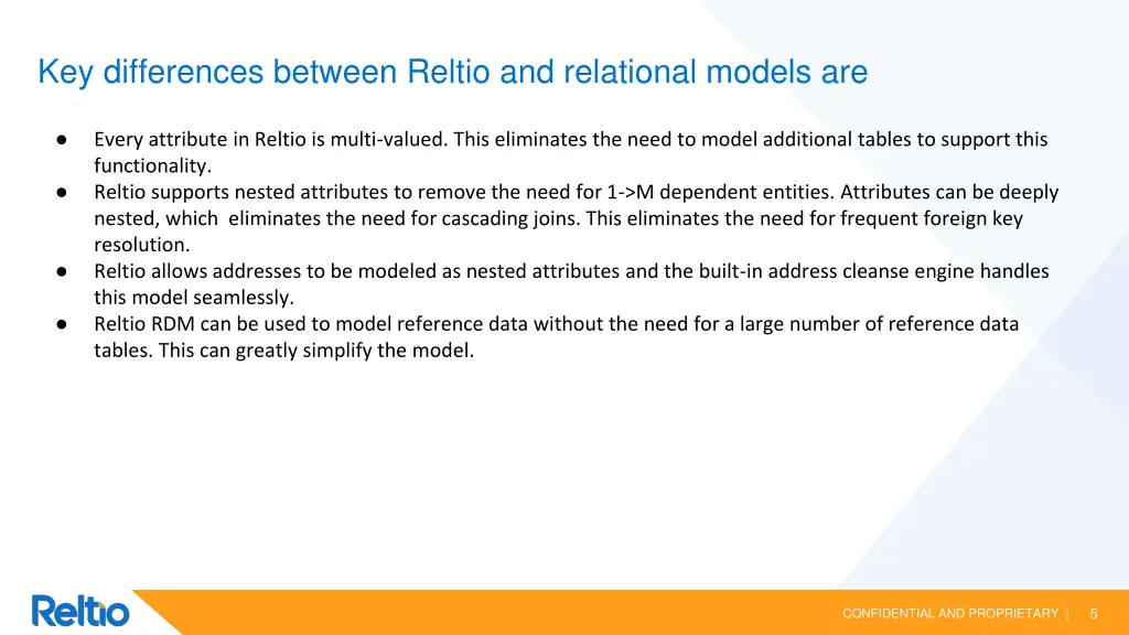 key differences between reltio and relational