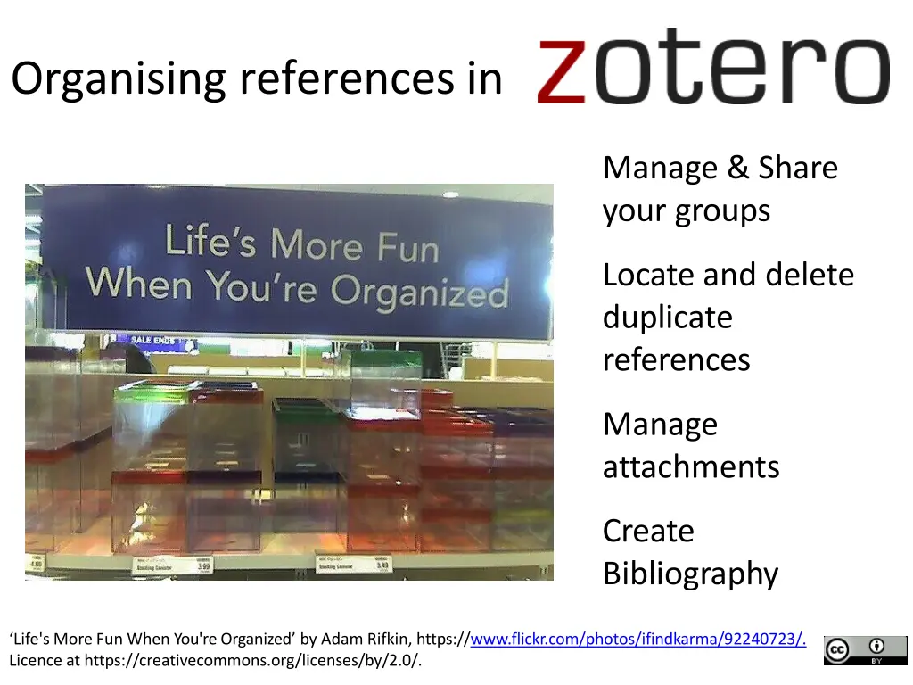 organising references in