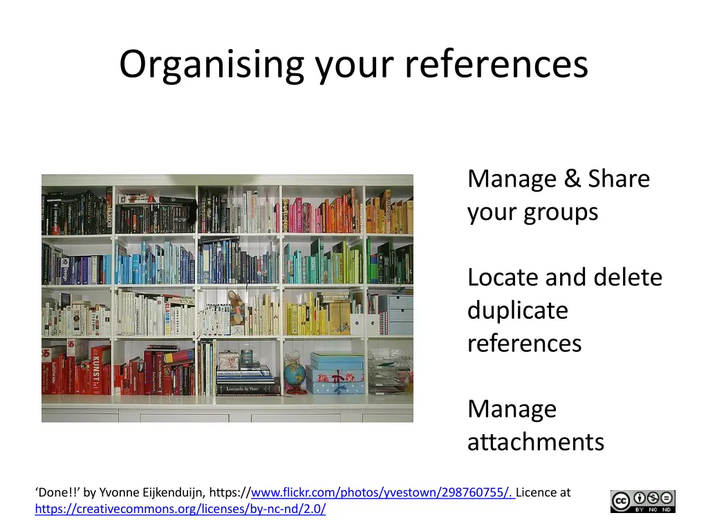 organising your references