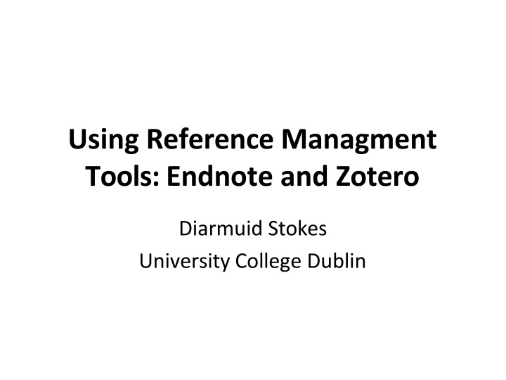 using reference managment tools endnote and zotero