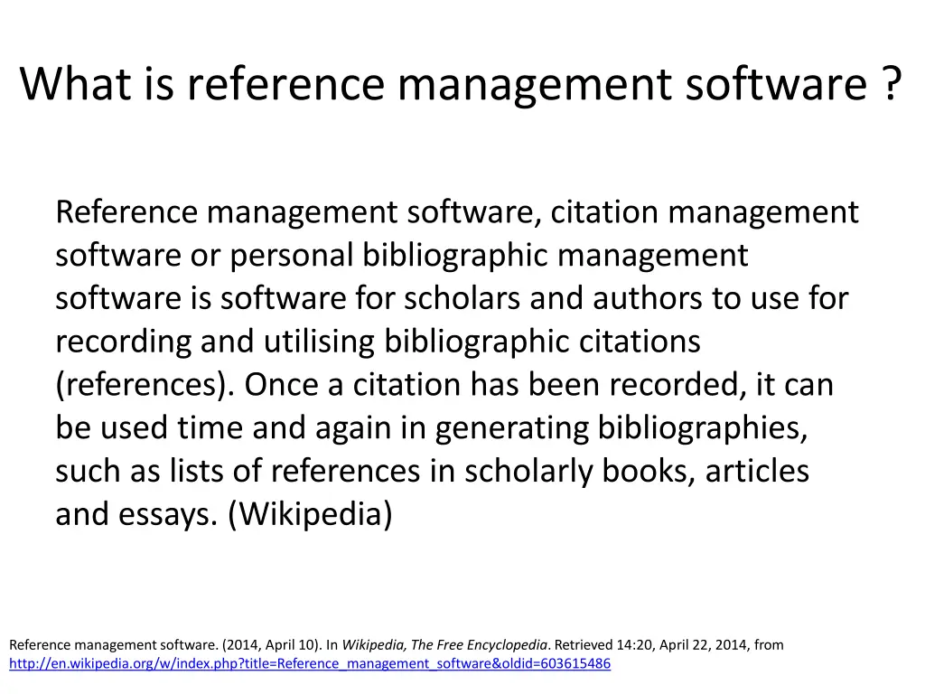 what is reference management software