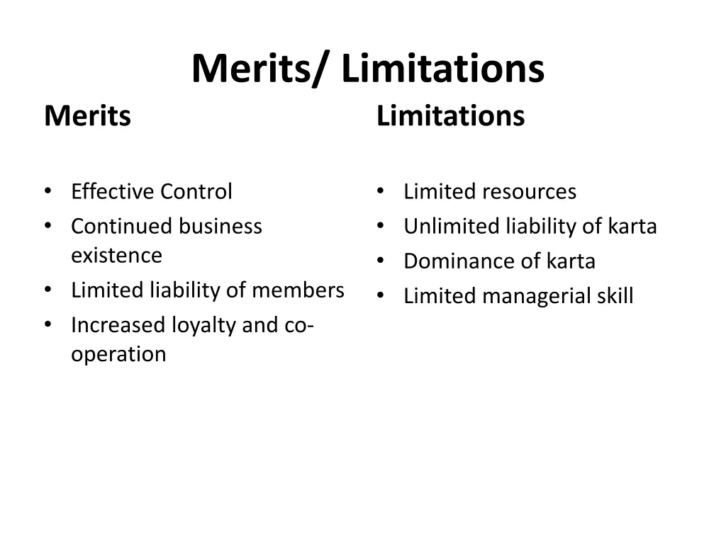 merits limitations 1